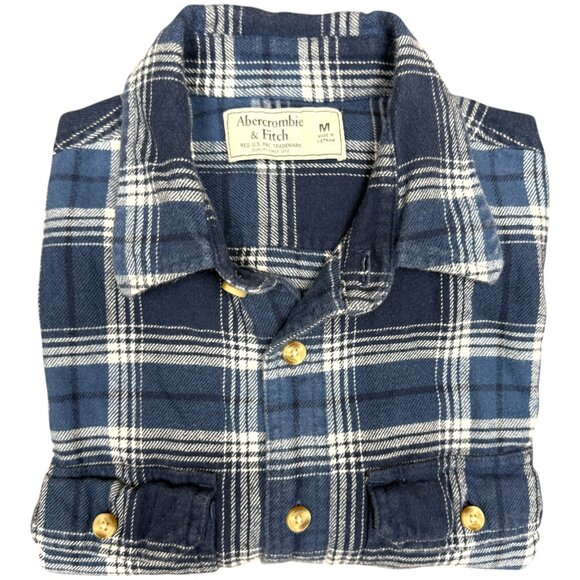 Men's ABERCROMBIE & FITCH Soft AF Flannel Plaid Button Down Shirt | Size M - Picture 3 of 7